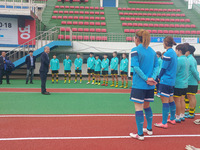 전국체전 4강전 격려
